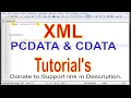 XML PART 06 PCDATA and CDATA pcdata and cdata in xml
