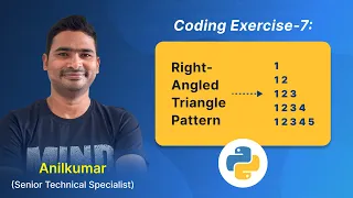 P87 - Python Coding Challenge Building a Right Angled Triangle Number Pattern