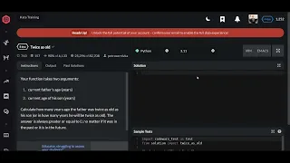 Codewars Twice as old Python 8 kyu