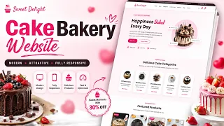 How to Create a Responsive Cake Shop Website Using HTML CSS JavaScript Bakery Website Template