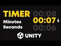 Timer in Unity How to create Timer Minutes Seconds in unity Unity Tutorial