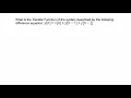 Example Transfer function from difference equation