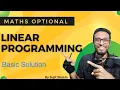 Lec 11 Basic Solution Linear Programming UPSC Maths Optional By Sujit Shukla
