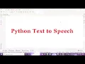Python Text to Speech in Pycharm Coding an book using Python Python Hacks JAcademy