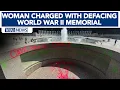 On cam Woman charged with vandalizing World War II Memorial posts on social media