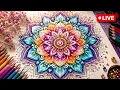 MANDALA COLORING LIVE Relaxing Color With Me Beautiful Mandala Art ColorBlastOfficial