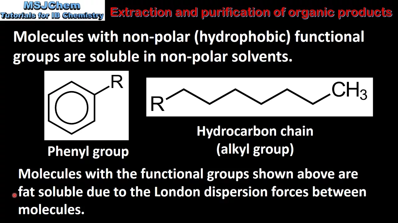 D.9 Extraction and purification of organic products (HL)