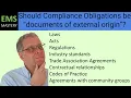 Should you treat Compliance Obligations as Documents of External Origin ISO 14001 2015