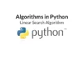 Learn Algorithms In Python Linear Search Algorithm