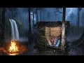 Lagu CAMPING HUJAN BADAI SEMALAMAN‼️MEMBANGUN TEMPAT BERLINDUNG DARI BAMBU TEPI SUNGAI