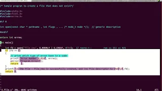 Creating a file in Linux using C program