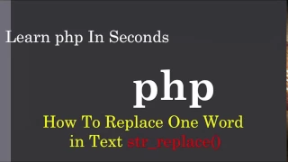 PHP How to replace a word in sentence with another