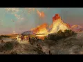 Glowing Canyon Sunset Vintage Western Landscape Painting Silent TV Art Screensaver 4K 2 Hours