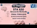 STA630 Final Term Quiz 2026 50 Solved quiz VU Toolkit Paradox Delphinium-psyche