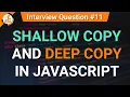 Shallow Copy and Deep Copy in JavaScript JavaScript Tutorials in Hindi Interview Question