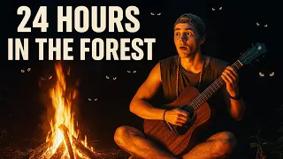24 HOURS IN ENIGMATIC FOREST WITH WOLVES !!!