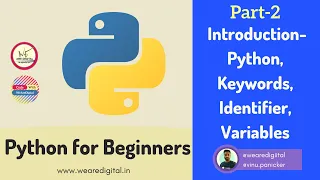 Python For Beginners Part-2 Python Introduction and keywords Identifier Variables Hindi