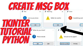 how to create message box in tkinter python