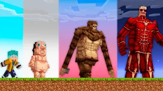 Fui de HUMANO pra TITÃN COLOSSAL no Minecraft