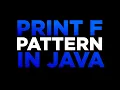 Alphabet F pattern in java