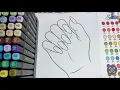 Long Almond Nails Coloring Page Nail Art Coloring for Beauty Lovers
