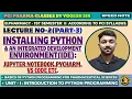 Installing Python and Integrated Development Environment Lecture 2 Part 3 Python B pharm 1st Sem