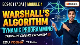Bcs401 analysis of design and algorithm module 4 warshall algorithm 4th sem vtu ada edu yodha