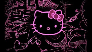 8 Hours of Pink and Black Emo Hello Kitty Background Backdrop Wallpaper Screensaver 4K