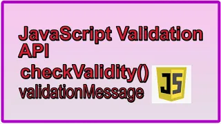 JavaScript Validation API The checkValidity Method