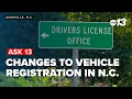 Changes are coming to vehicle registration in North Carolina