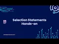 Java Essentials Blueprint - Selection Statements Hands-on