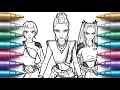 Coloring Huntrix Fight Scene KPop Demon Hunters Coloring Page