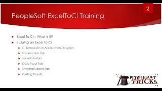 PeopleSoft ExcelToCI Training