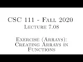 C Programming Fall 2020 - Lecture 7 08