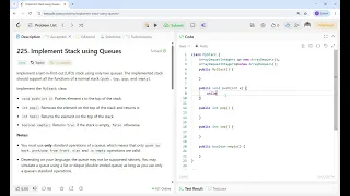 Implement Stack using Queues LeetCode - 225 Java