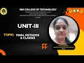 Final methods and classes JAVA SNS Institutions