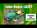John Deere LX277 is in nice shape but only runs on choke Kawasaki V-twin carb clean