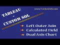 Tableau Custom SQL LeftOuterJoin - Calculated Field Dual Axis Chart