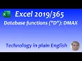 Excel Database Functions DMAX