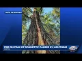 Lightning strike causes fire on peak of Roundtop
