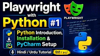 Playwright with Python - Python Introduction Installation PyCharm Setup Hindi Tutorial