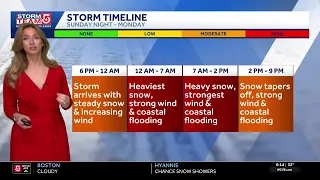 - Major nor easter arrives Sunday night