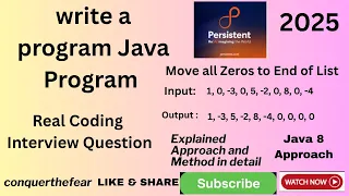 Real Java Coding Interview Question Java 8 Move all Zeros to End of List Coding Challenge