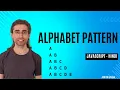 Alphabet Triangle Pattern in JavaScript Pattern Printing