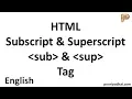 HTML Subscript Superscript