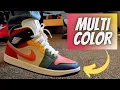 Jordan 1 Mid Multi Color Unboxing On Feet 2022