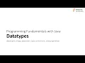 Dasar-dasar Pemrograman dengan Java Tipe Data
