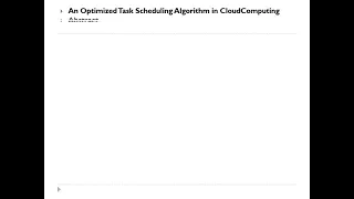 An Optimized Task Scheduling Algorithm in CloudComputing
