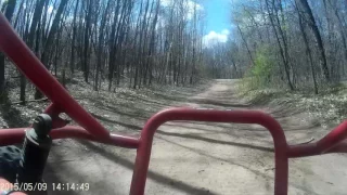 Riding our Go - Kart around the property