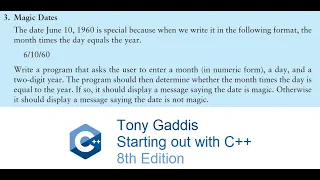 Tony Gaddis C Chapter 4 Programming Challenge 3 Magic Dates